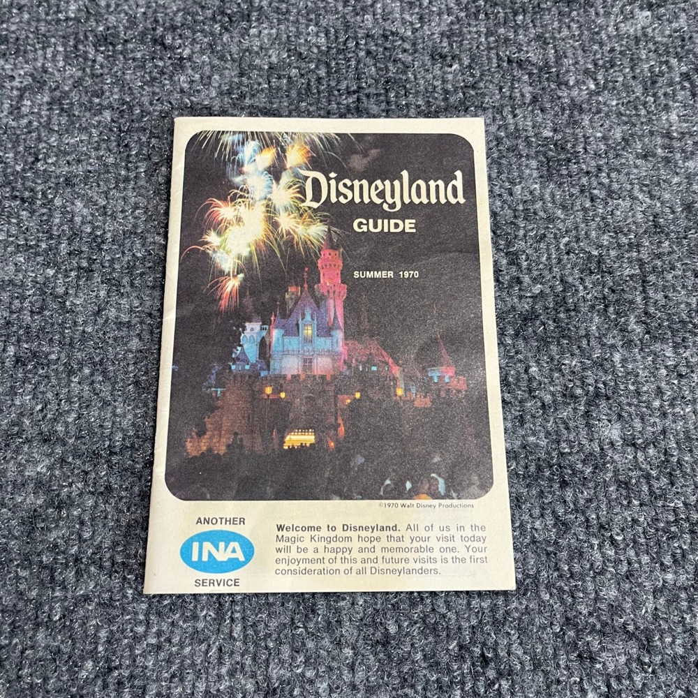 Vintage 1970 Disneyland Guide Summer Park Map INA Insurance Walt Disney World